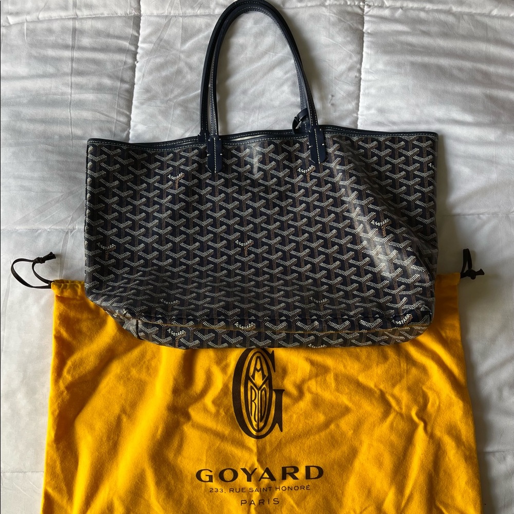 Navy Goyard St Louis Tote PM